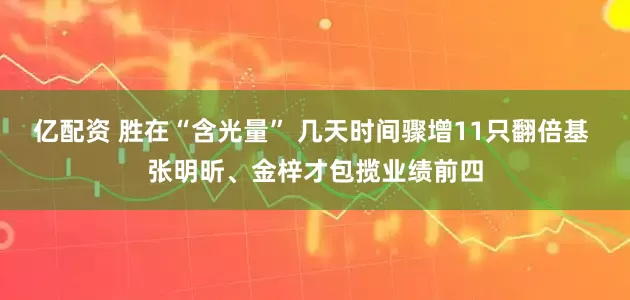 亿配资 胜在“含光量” 几天时间骤增11只翻倍基 张明昕、金梓才包揽业绩前四